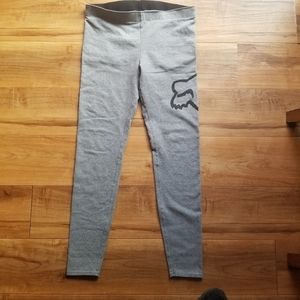 Fox Racing; sz Med. wmns leggings/tights. Grey / Black